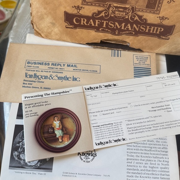 Edwin M Knowles Collector Plate with Certificate. “We Kiss In A Shadow” 1985 - Picture 6 of 11